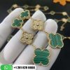 Van Cleef & Arpels Magic Alhambra Earrings 3 Motifs Yellow Gold Diamond Malachite