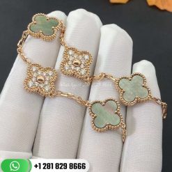 Van Cleef & Arpels Vintage Alhambra Bracelet 5 Motifs Diamond Mother-of-pearl VCARP2R100