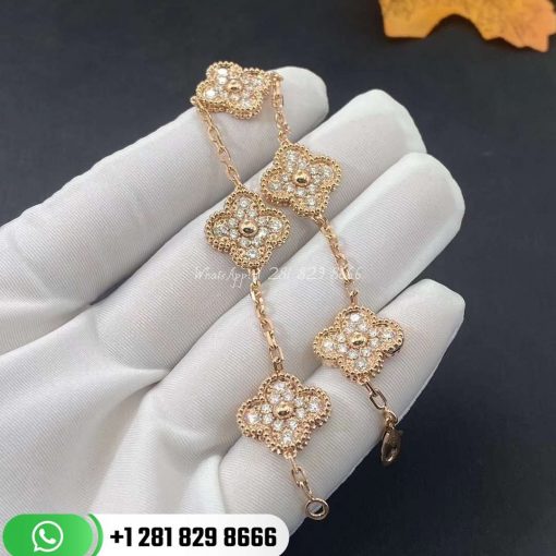Van Cleef & Arpels Vintage Alhambra Bracelet 5 Motifs Diamond - VCARA41400