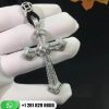 Cartier White Gold Cross Necklace Square Diamond -0209