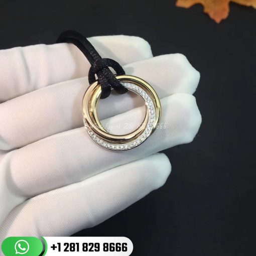 Cartier Trinity Necklace White Gold Yellow Gold Pink Gold Diamonds - B3040900