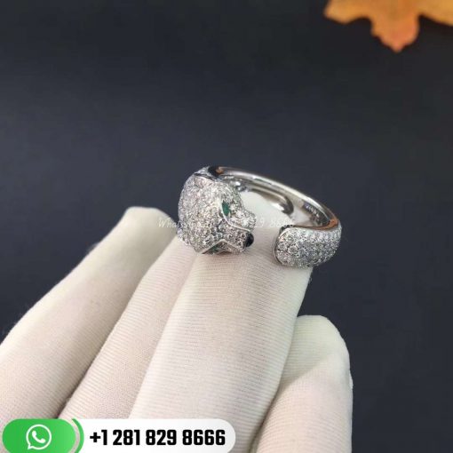 PanthÈre De Cartier Ring White Gold Diamonds Emeralds Onyx -N4225200