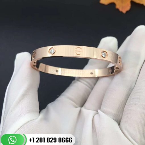 Cartier Love Bracelet 4 Diamonds Pink Gold Diamonds - B6036017