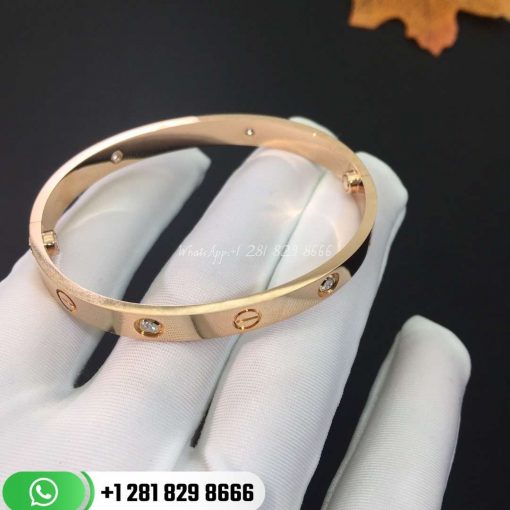 Cartier Love Bracelet 4 Diamonds Pink Gold Diamonds - B6036017