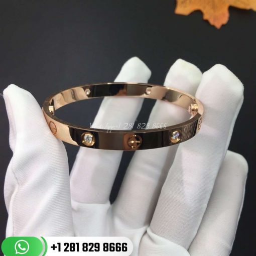 Cartier Love Bracelet 4 Diamonds Pink Gold Diamonds - B6036017