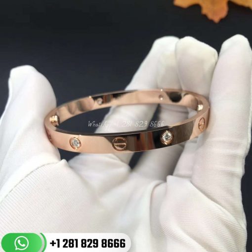 Cartier Love Bracelet 4 Diamonds Pink Gold Diamonds - B6036017