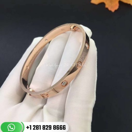 Cartier Love Bracelet 4 Diamonds Pink Gold Diamonds - B6036017