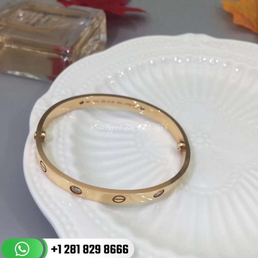 Cartier Love Bracelet 4 Diamonds Pink Gold Diamonds - B6036017