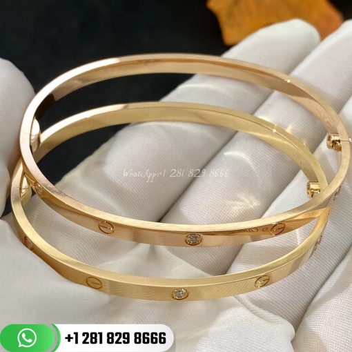 Cartier Love Bracelet Small Model 6 Diamonds Pink Gold - B6047617