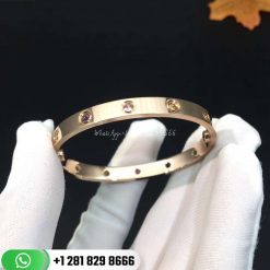 Cartier Love Bracelet Pink Gold Sapphires Garnets Amethysts -B6036517