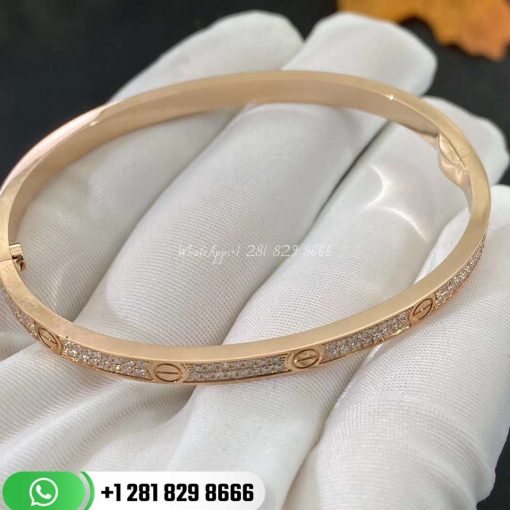 Cartier Love Bracelet Small Model PavÉ Pink Gold Diamonds -N6710717