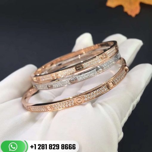 Cartier Love Bracelet Small Model PavÉ Pink Gold Diamonds -N6710717