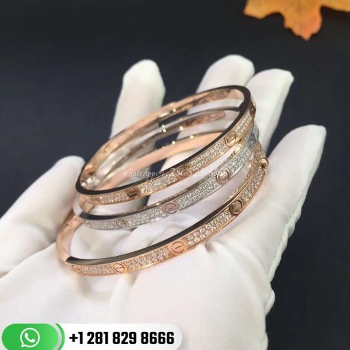 Cartier Love Bracelet Small Model PavÉ Pink Gold Diamonds -N6710717