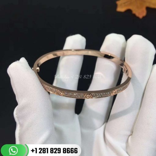 Cartier Love Bracelet Small Model PavÉ Pink Gold Diamonds -N6710717