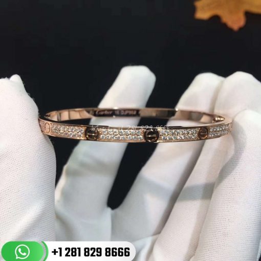 Cartier Love Bracelet Small Model PavÉ Pink Gold Diamonds -N6710717
