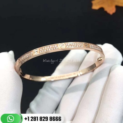 Cartier Love Bracelet Small Model PavÉ Pink Gold Diamonds -N6710717