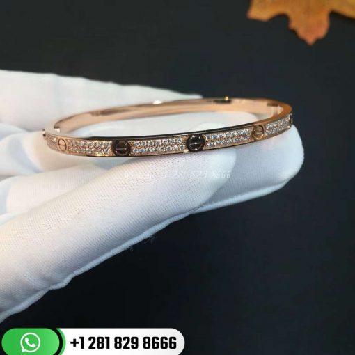 Cartier Love Bracelet Small Model PavÉ Pink Gold Diamonds -N6710717