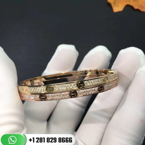 Cartier Love Bracelet Small Model PavÉ Pink Gold Diamonds -N6710717