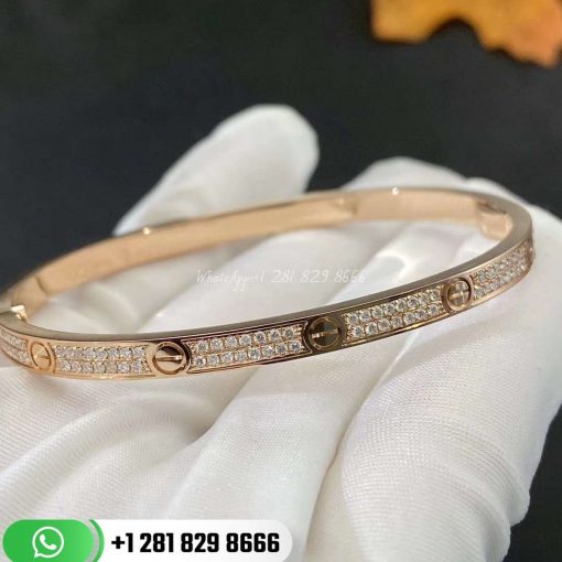 Cartier Love Bracelet Small Model PavÉ Pink Gold Diamonds -N6710717