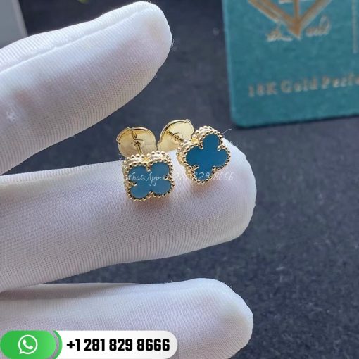 Van Cleef & Arpels Sweet Alhambra Earstuds Turquoise