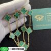 Van Cleef & Arpels Vintage Alhambra Necklace 10 Motifs Yellow Gold Malachite