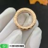 347007 B.zero1 two-band ring with two 18 kt rose gold loops and a white ceramic spiral.