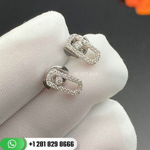 Messika Move Uno 18K White Gold & Diamond Stud Earrings