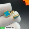 VCARA43700 Sweet Alhambra Earstuds, 18K gold, white Turquoise.