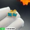 VCARA43700 Sweet Alhambra Earstuds, 18K gold, white Turquoise.