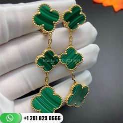 van cleef & arpels magic alhambra earrings 3 motifs malachite