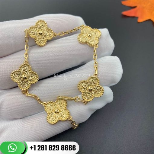 van cleef & arpels vintage alhambra bracelet 5 motifs