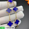 VCARP34900 Vintage Alhambra bracelet, 5 motifs, yellow gold, blue agate.