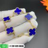VCARP34900 Vintage Alhambra bracelet, 5 motifs, yellow gold, blue agate.