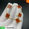 VCARD35500 Vintage Alhambra bracelet, 5 motifs, yellow gold, Carnelian.