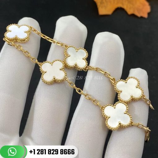 Van Cleef & Arpels Vintage Alhambra Bracelet 5 Motifs Mother-of-pearl