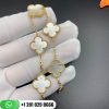 VCARA41800 Vintage Alhambra bracelet, 5 motifs, yellow gold, Mother-of-pearl.