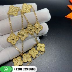 VCARO1ID00 Vintage Alhambra necklace, 10 motifs, yellow gold.