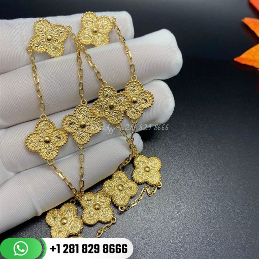VCARO1ID00 Vintage Alhambra necklace, 10 motifs, yellow gold.