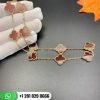 VCARD40600 Vintage Alhambra necklace, 10 motifs, yellow gold, carnelian.