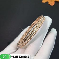 VCARP27F00 Perlée diamonds bracelet, 1 row, yellow gold, round diamonds, medium model; diamond quality DEF, IF to VVS.