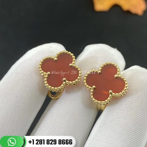 Van Cleef & Arpels Magic Alhambra Earrings Carnelian 15MM- VCARD40400