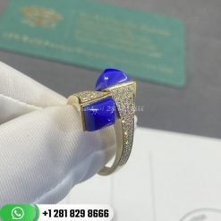 Marli Cleo Diamond Ring 18k Gold Diamond Lapis Lazuli Ring