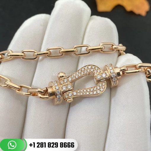 Fred Force 10 Bracelet 18k Rose Gold and Diamonds Large Model