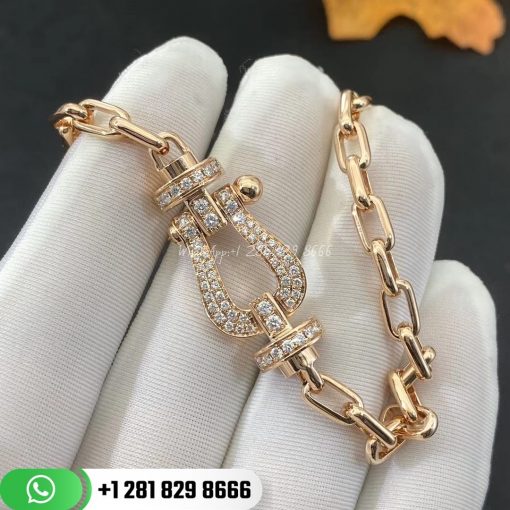 Fred Force 10 Bracelet 18k Rose Gold and Diamonds Large Model