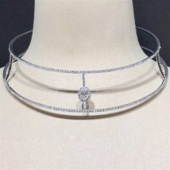 Messika Glam'azone Skinny PavÉ Necklace Diamond White Gold