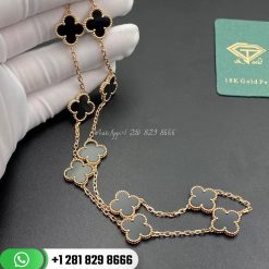 Van Cleef & Arpels Vintage Alhambra Necklace 10 Motifs Onyx -VCARA42700