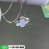 Van Cleef & Arpels Vintage Alhambra Pendant White Gold Chalcedony -VCARD34900