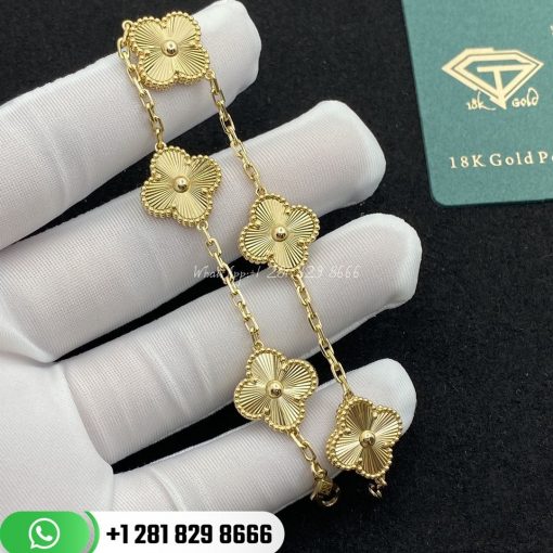 Van Cleef & Arpels Vintage Alhambra Bracelet 5 Motifs Yellow Gold – VCARP3JK00