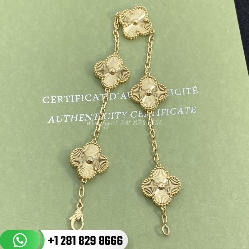 Van Cleef & Arpels Vintage Alhambra Bracelet 5 Motifs Yellow Gold – VCARP3JK00