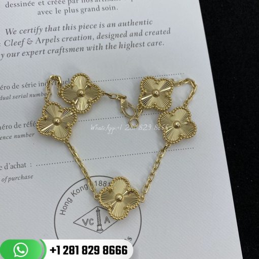 Van Cleef & Arpels Vintage Alhambra Bracelet 5 Motifs Yellow Gold – VCARP3JK00